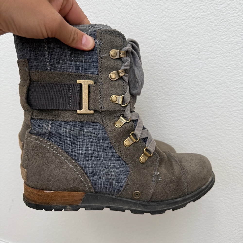 Sorel Major Carly Leather Combat Boots Size 7 - Picture 2 of 7